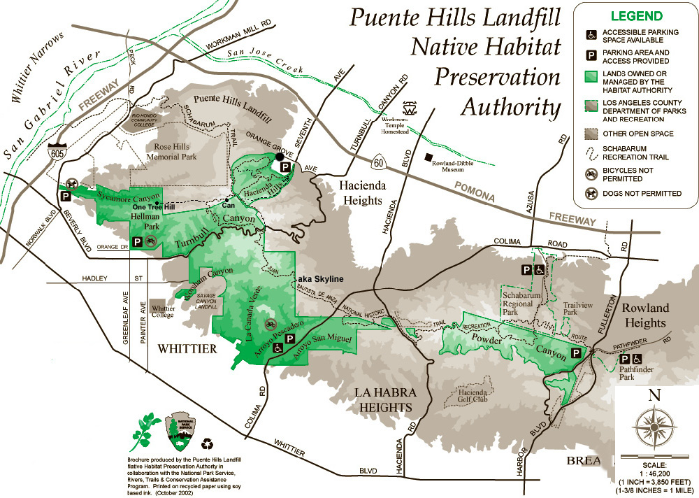 Puente Hills Trail map